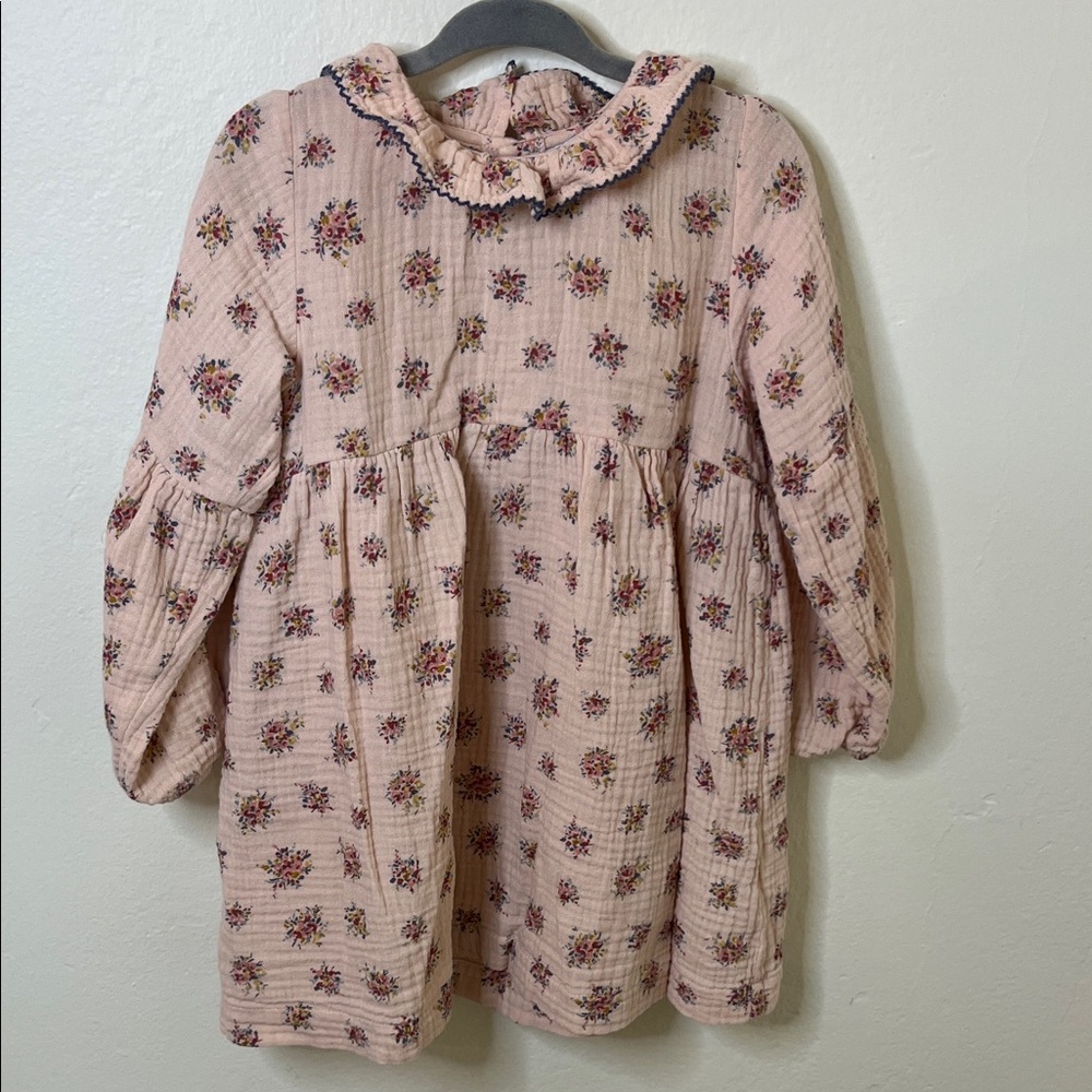Laranjinha Adorable Pink Floral Kids Dress 3y